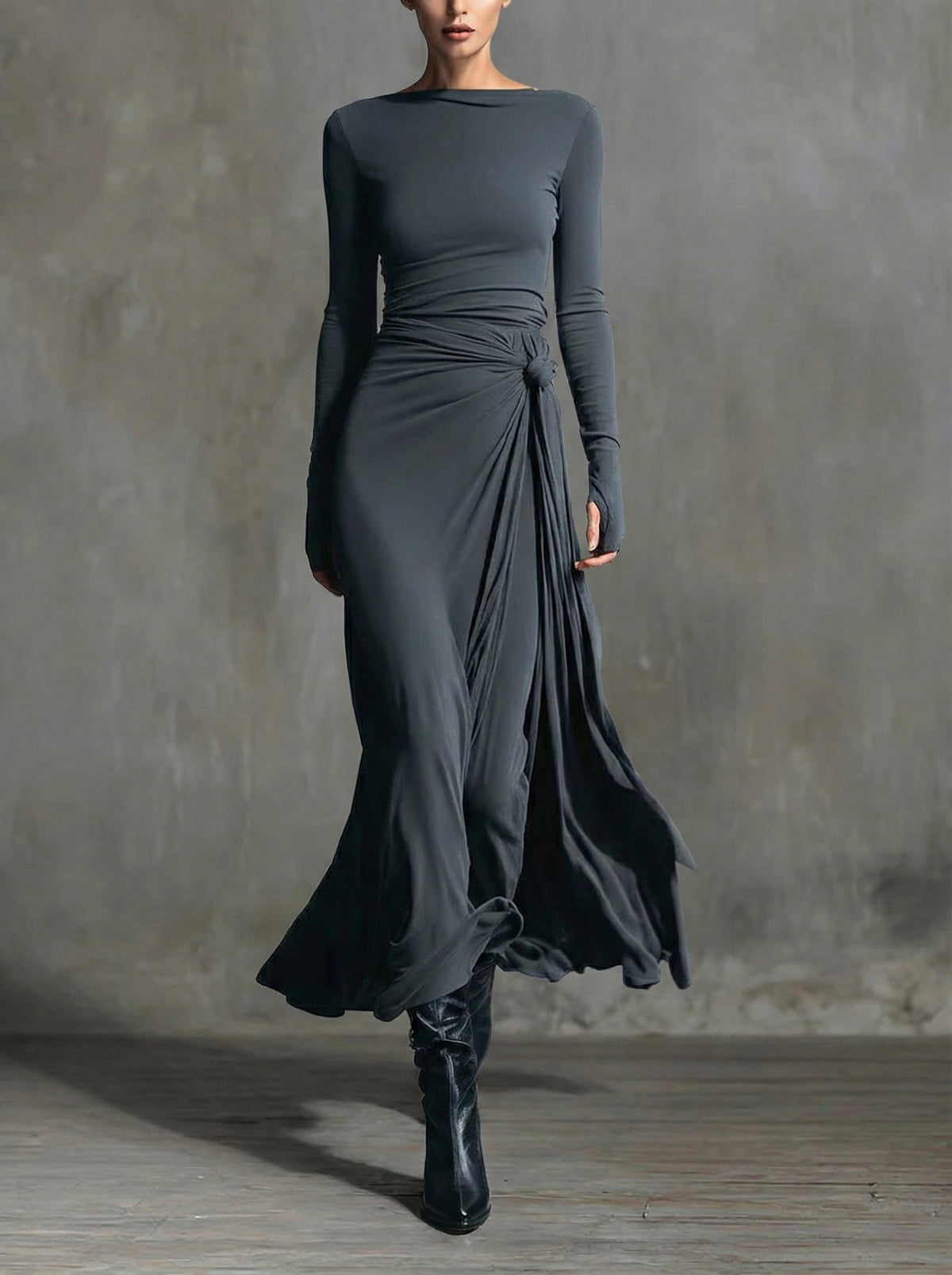 NAOMI | Vestido Maxi Cruzado con Lazo Lateral