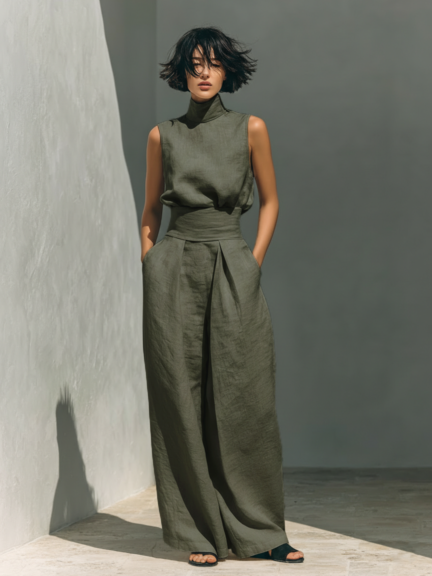MARÍA | Vestido Camisero con Cinturón y Abertura Lateral