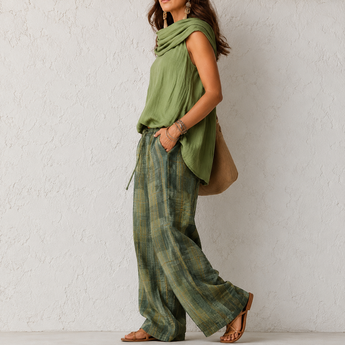 OTTILIE | Conjunto Boho de Blusa y Pantalón Ancho