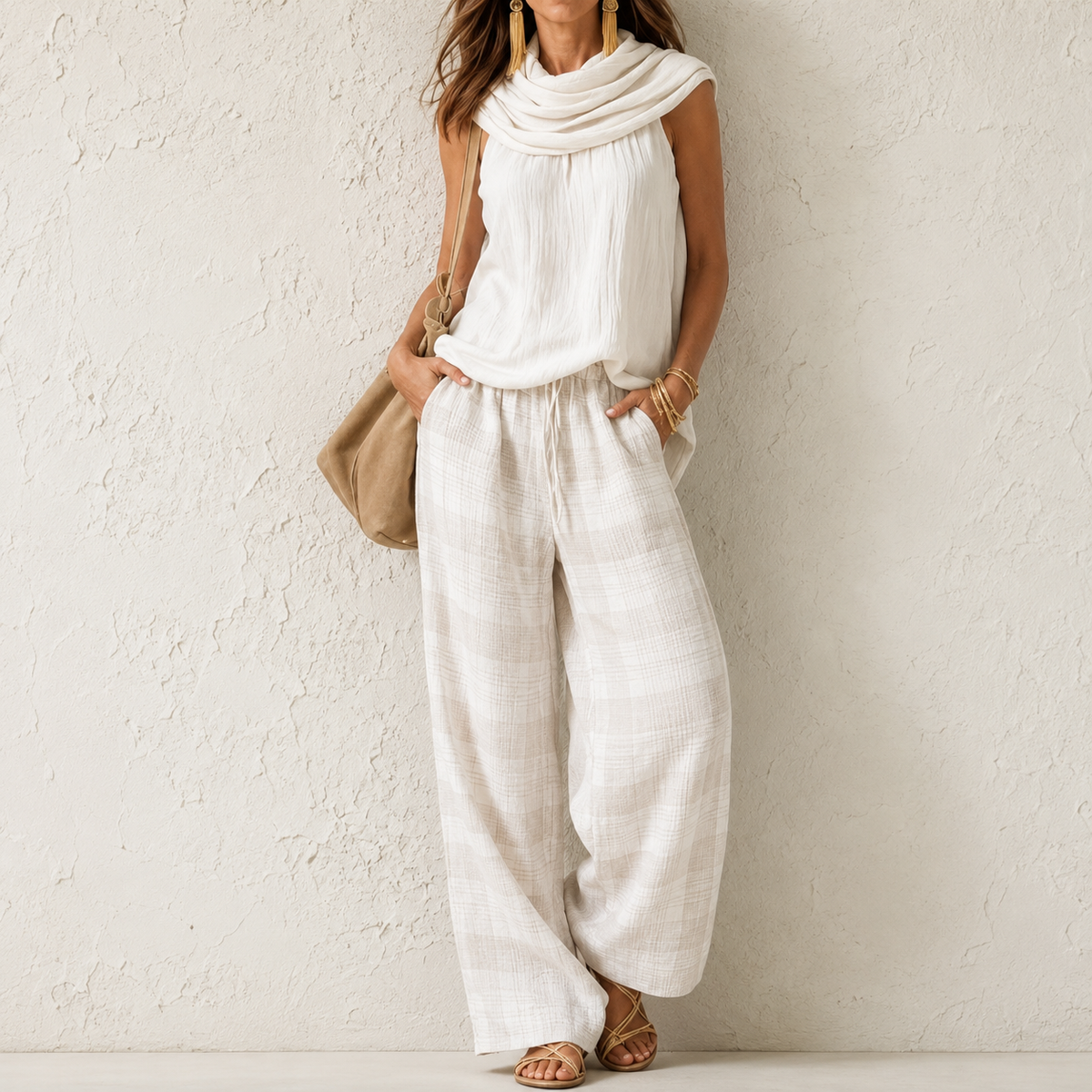 OTTILIE | Conjunto Boho de Blusa y Pantalón Ancho
