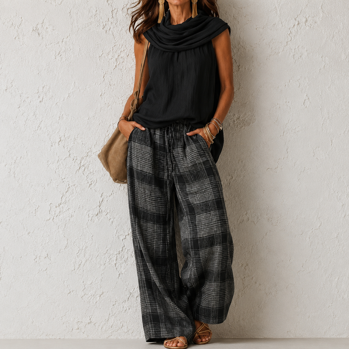 OTTILIE | Conjunto Boho de Blusa y Pantalón Ancho
