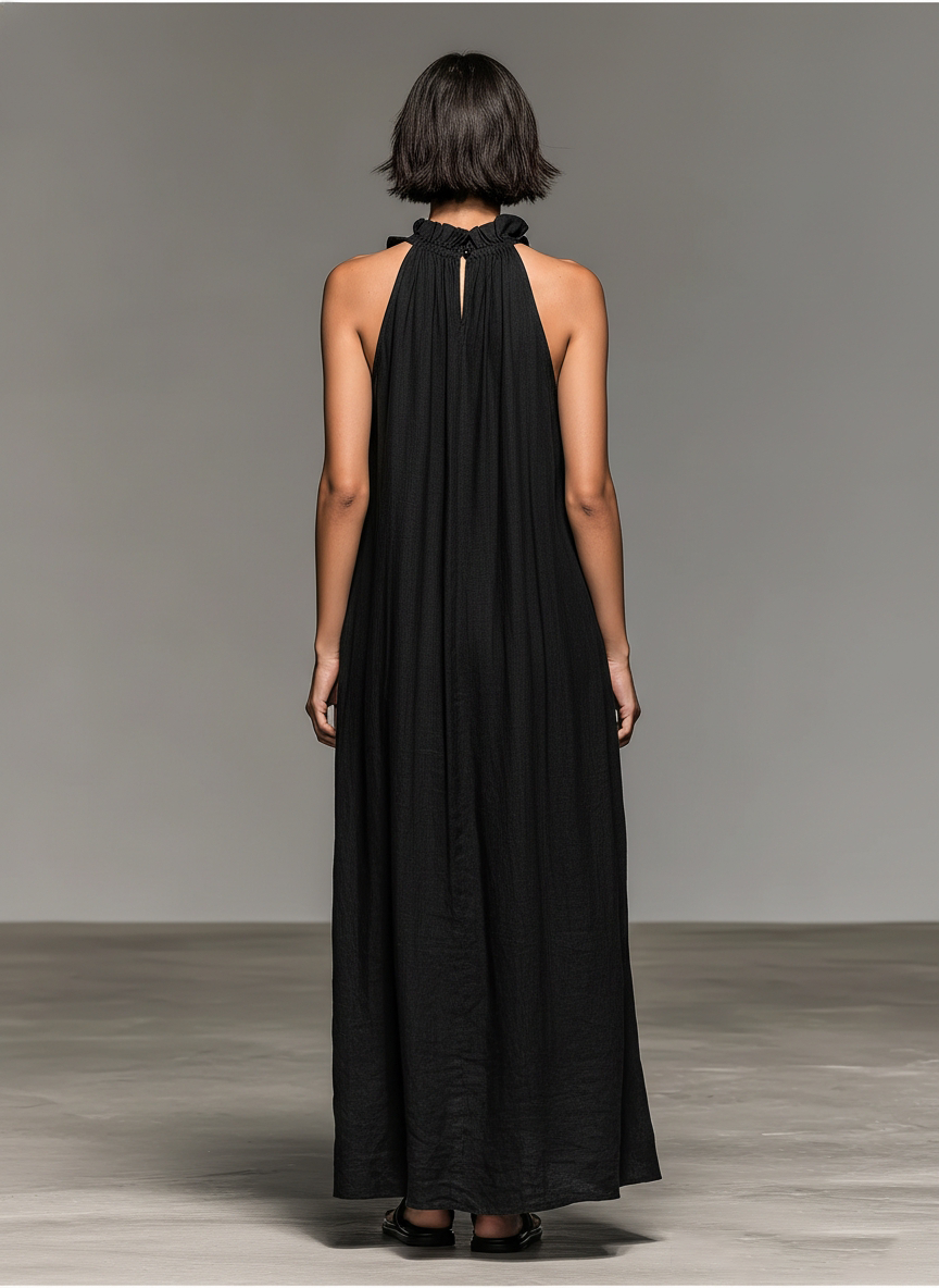YASMINA | Vestido Largo con Volantes y Bolsillos