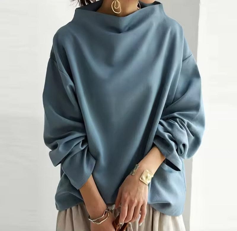 MONTSE | Top de Cuello Alto Drapeado