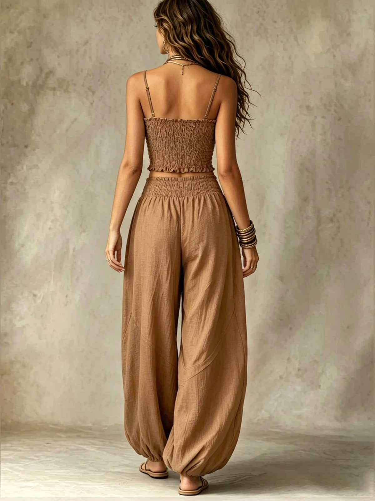 SOL | Conjunto de Top Fruncido y Pantalón Ancho