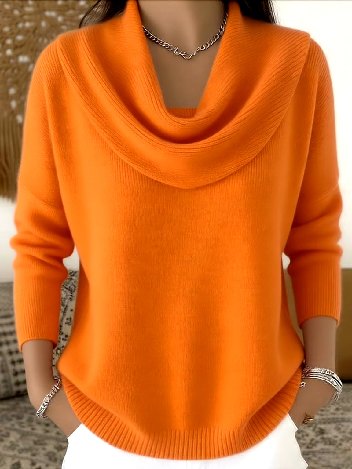 MARLENE | Jersey de Cuello Cisne Drapeado