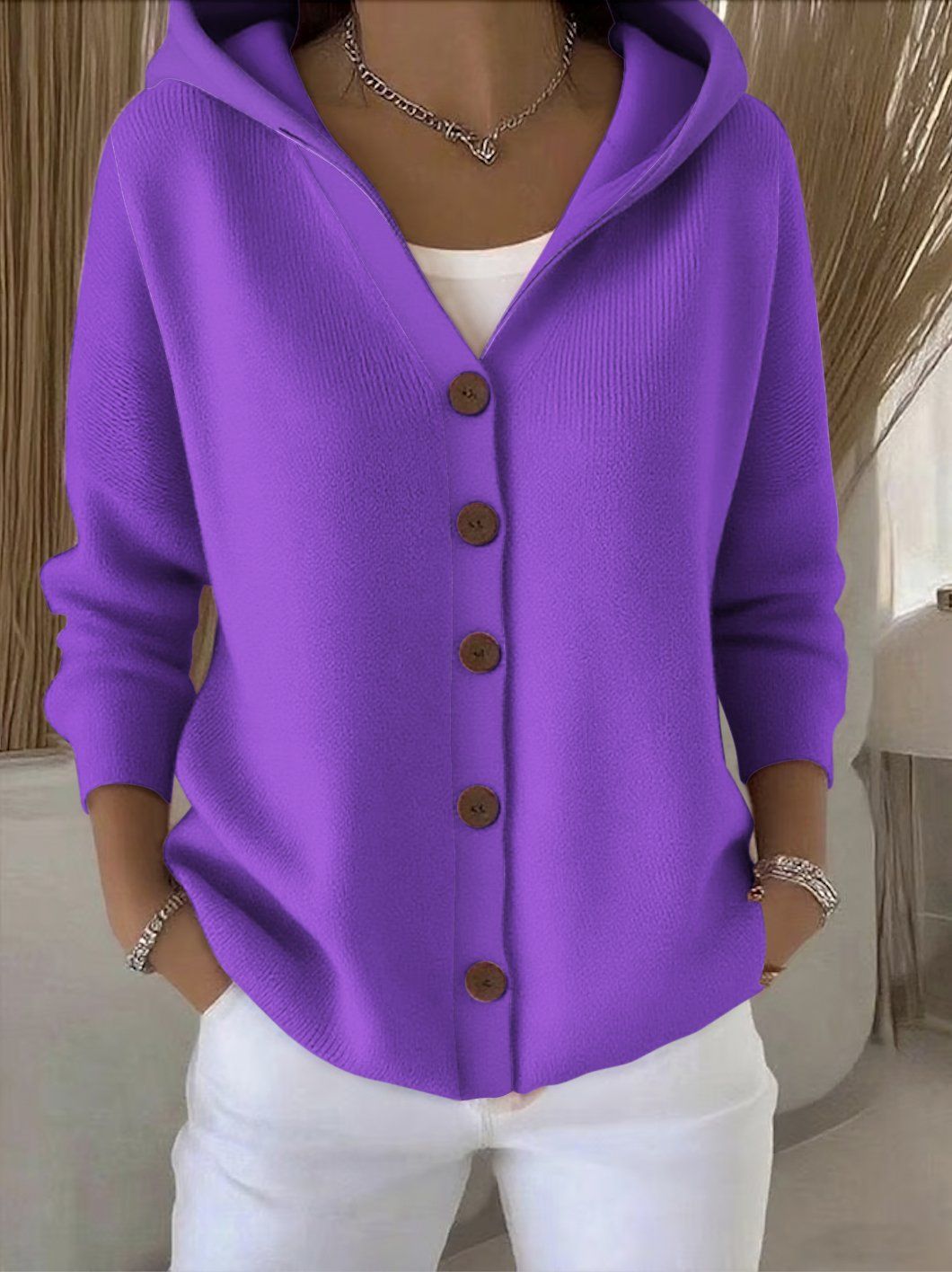 Cárdigan NERINA en color morado