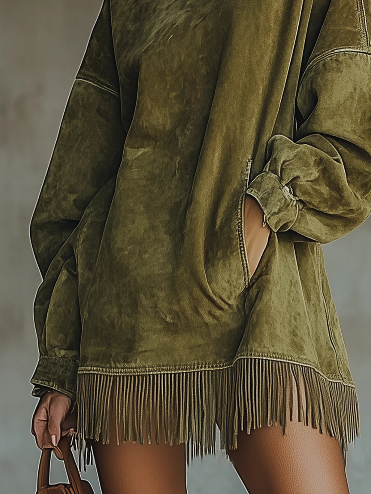 GRAZIELLA | Vestido de Cuello Alto con Flecos