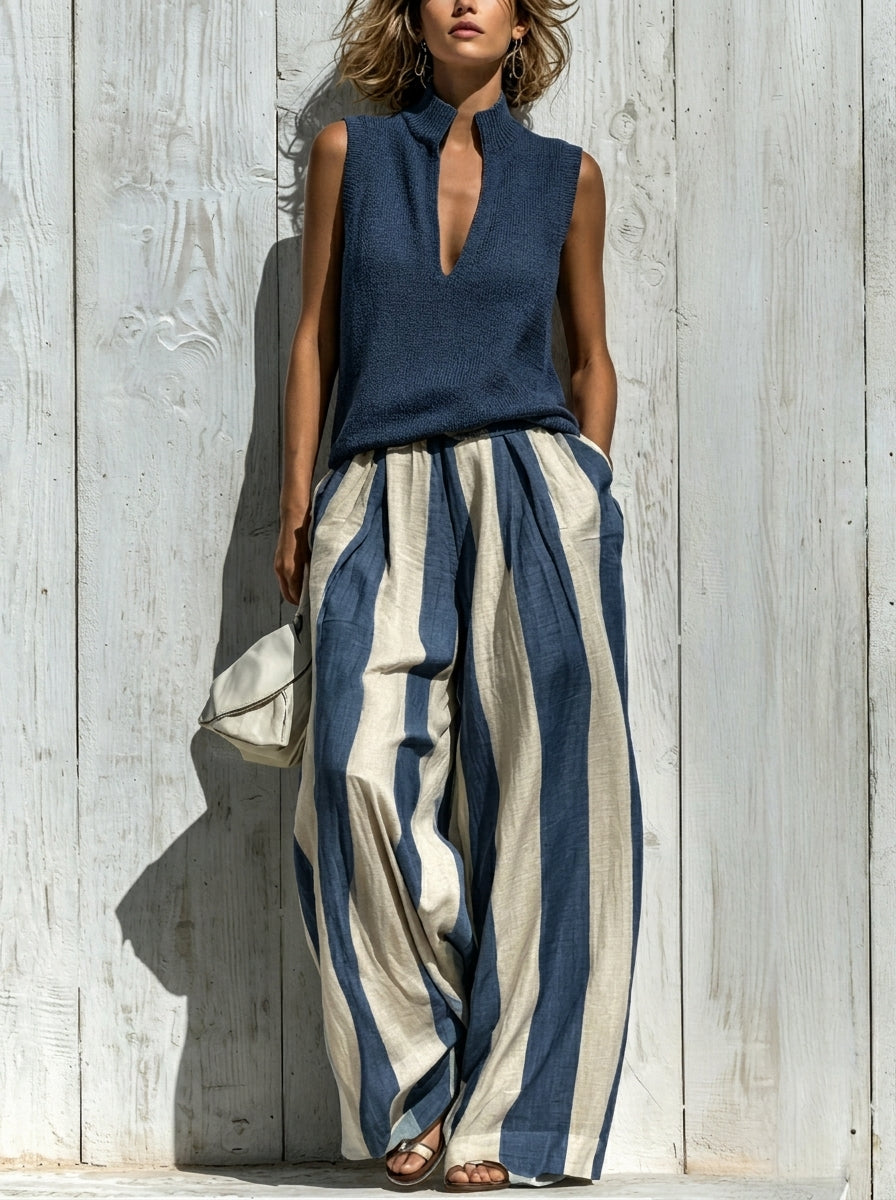 ALBERTINE | Conjunto de Top y Palazzo a Rayas