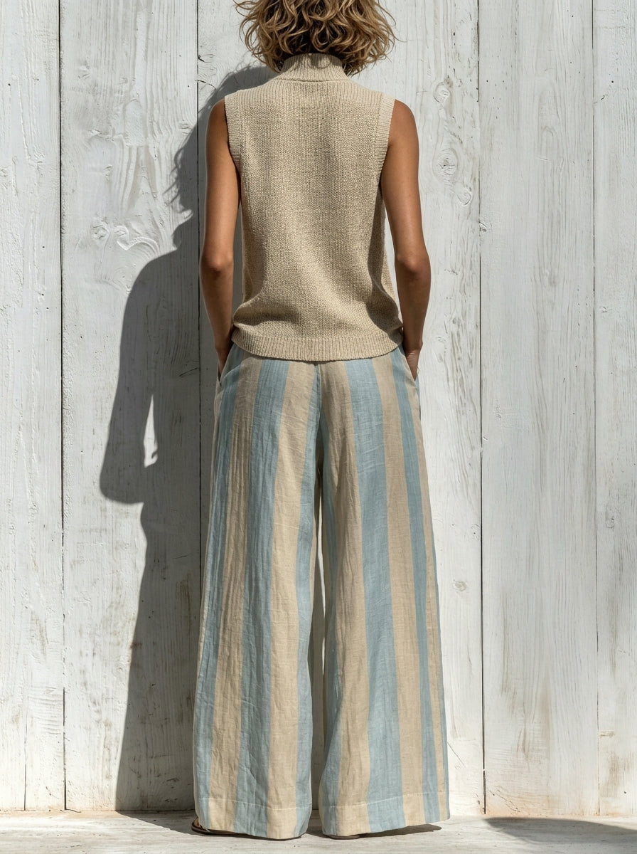 ALBERTINE | Conjunto de Top y Palazzo a Rayas