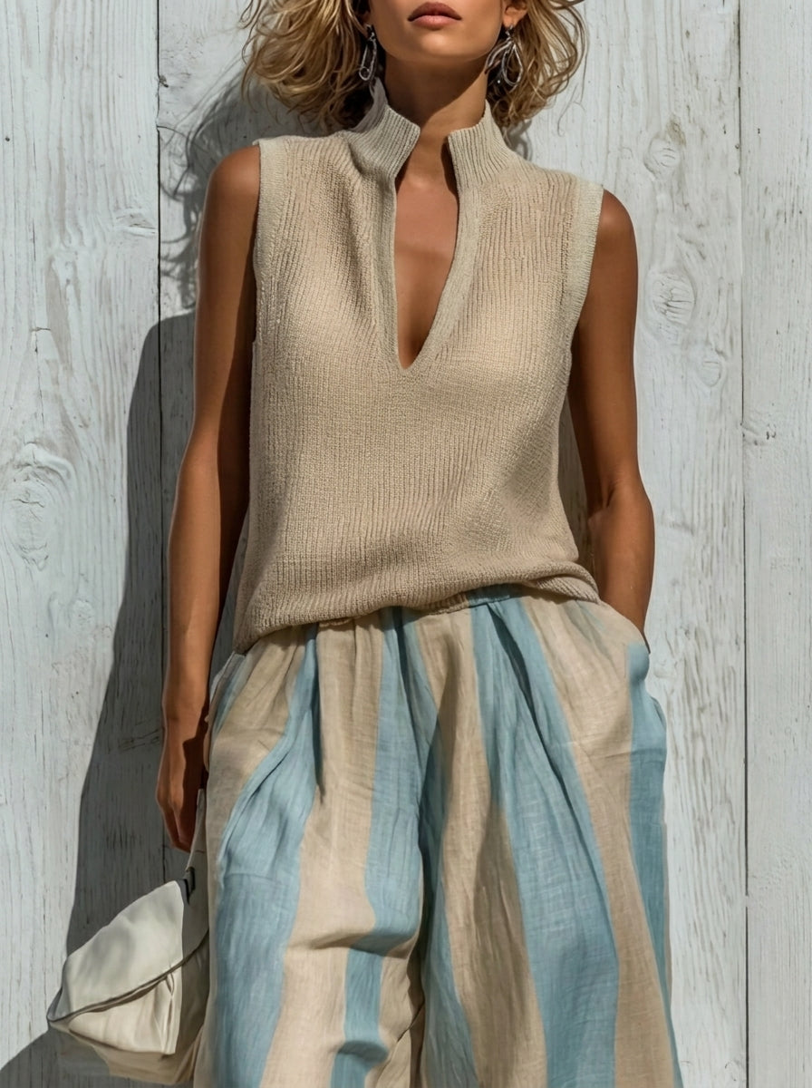 ALBERTINE | Conjunto de Top y Palazzo a Rayas