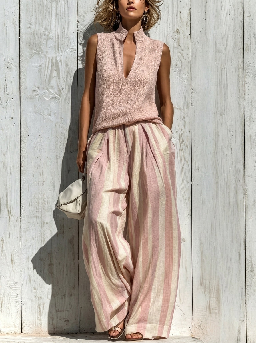 ALBERTINE | Conjunto de Top y Palazzo a Rayas