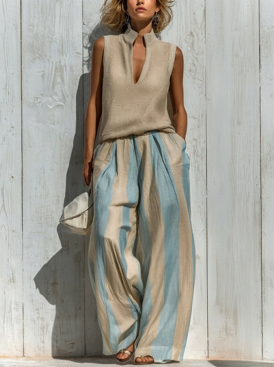 ALBERTINE | Conjunto de Top y Palazzo a Rayas
