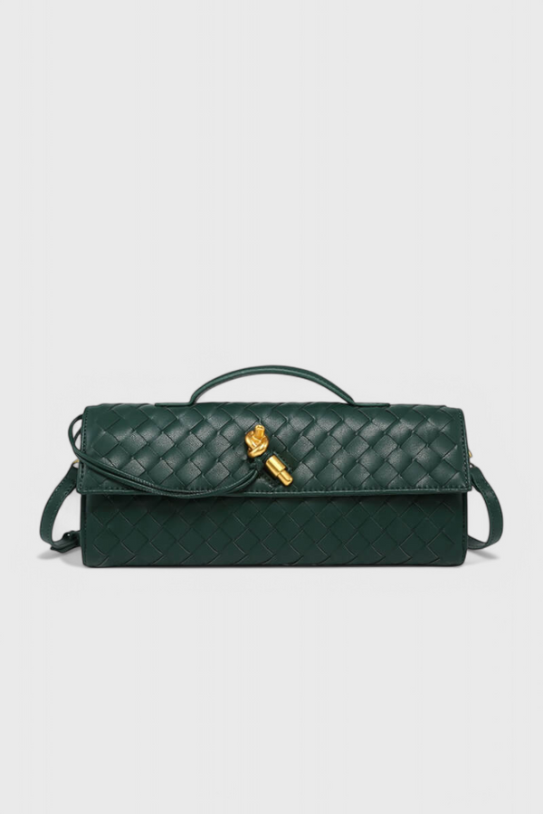 MELANIE | Cartera de Mano con Lazo Dorado