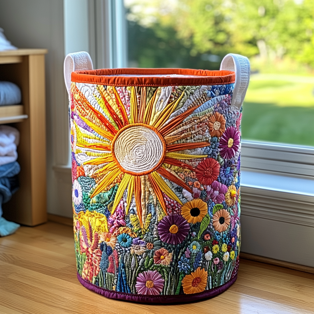 Girasol en Flor | Cesto de Almacenaje Acolchado