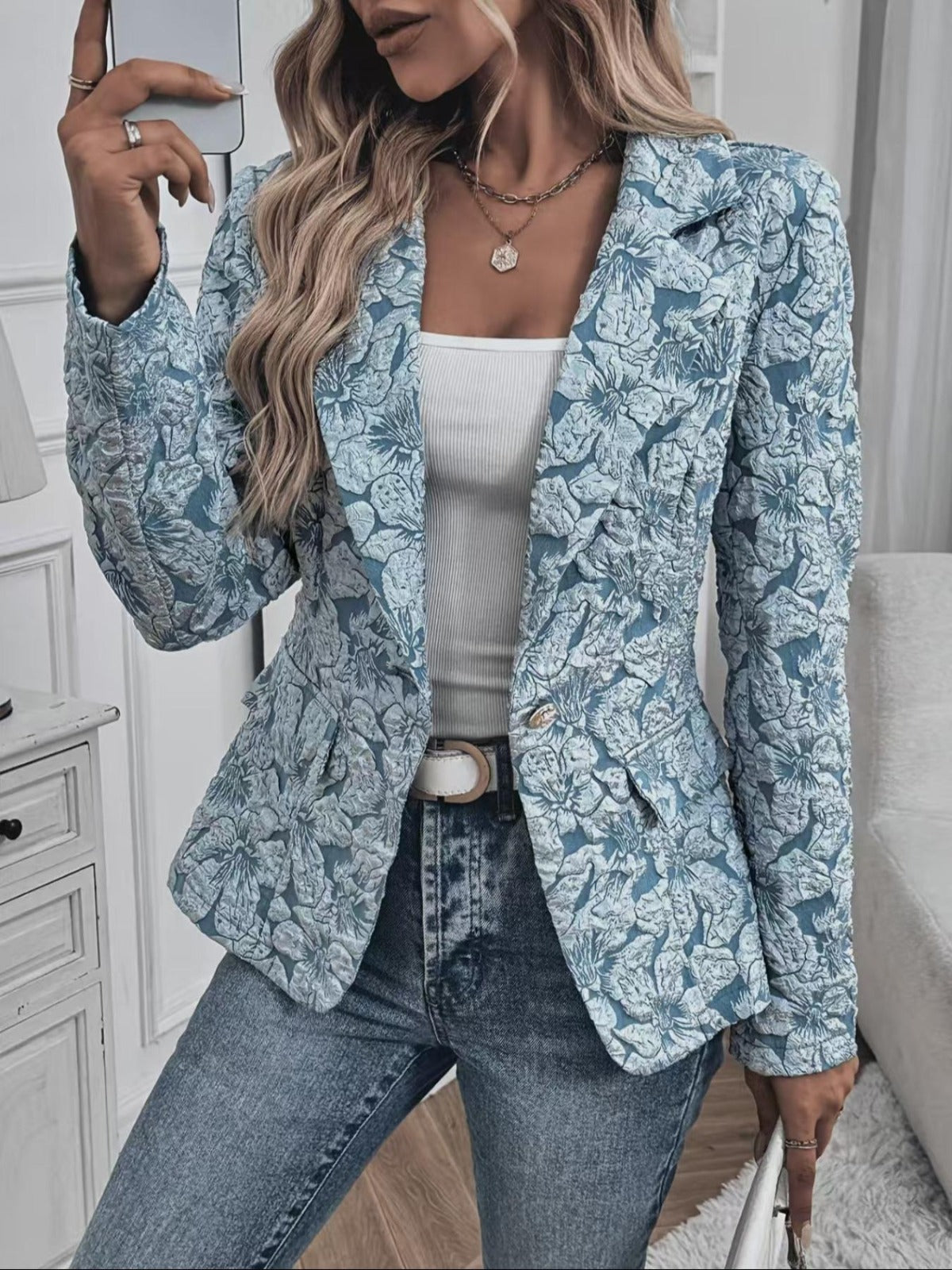 CASSANDRA | Blazer Jacquard Paisley Entallado
