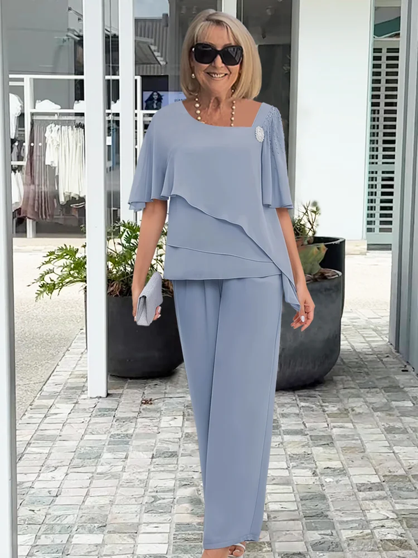 NINON | Conjunto de Blusa Asimétrica y Pantalón Ancho