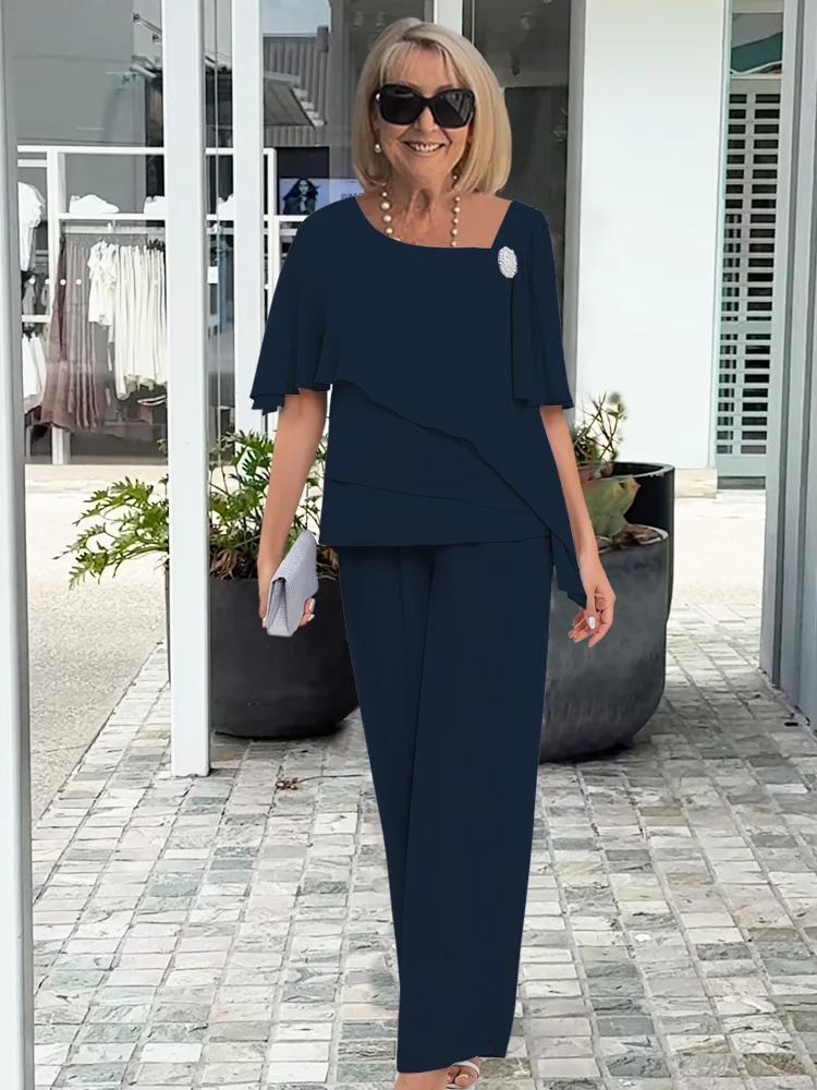 NINON | Conjunto de Blusa Asimétrica y Pantalón Ancho