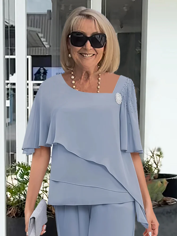 NINON | Conjunto de Blusa Asimétrica y Pantalón Ancho