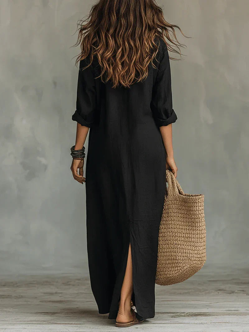 CELINA | Vestido Maxi Amplio con Botones