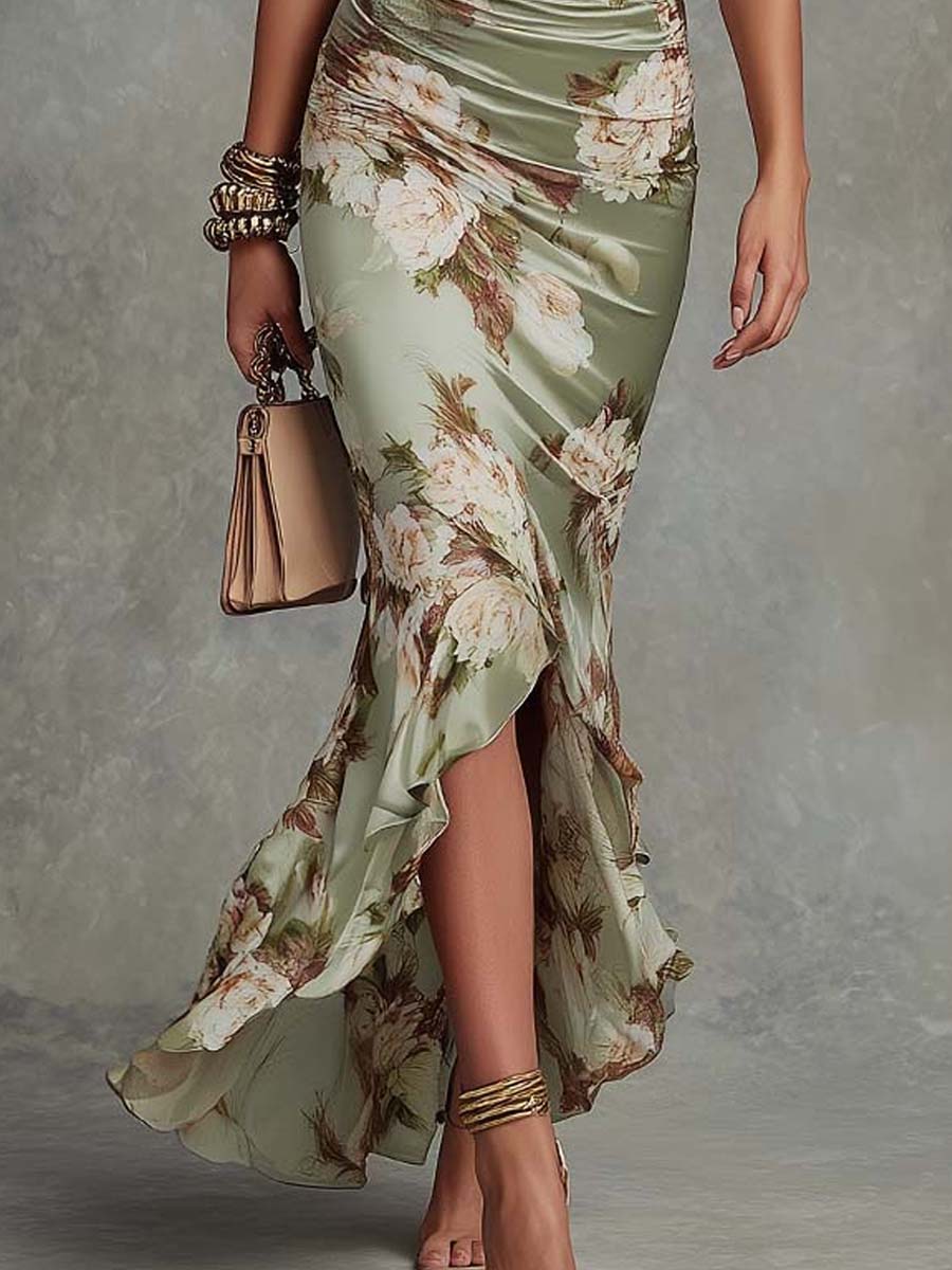 LETICIA | Vestido Estampado Floral Efecto Brillo