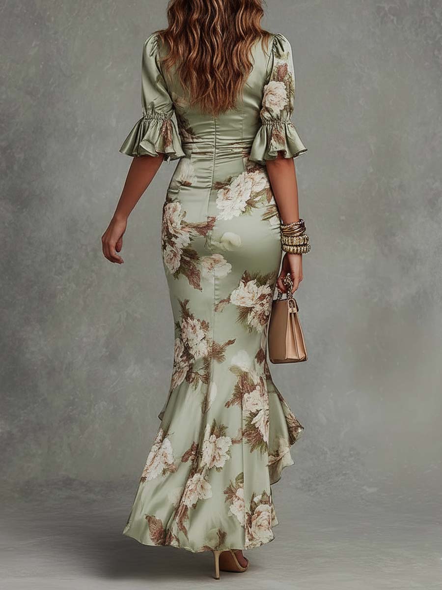LETICIA | Vestido Estampado Floral Efecto Brillo