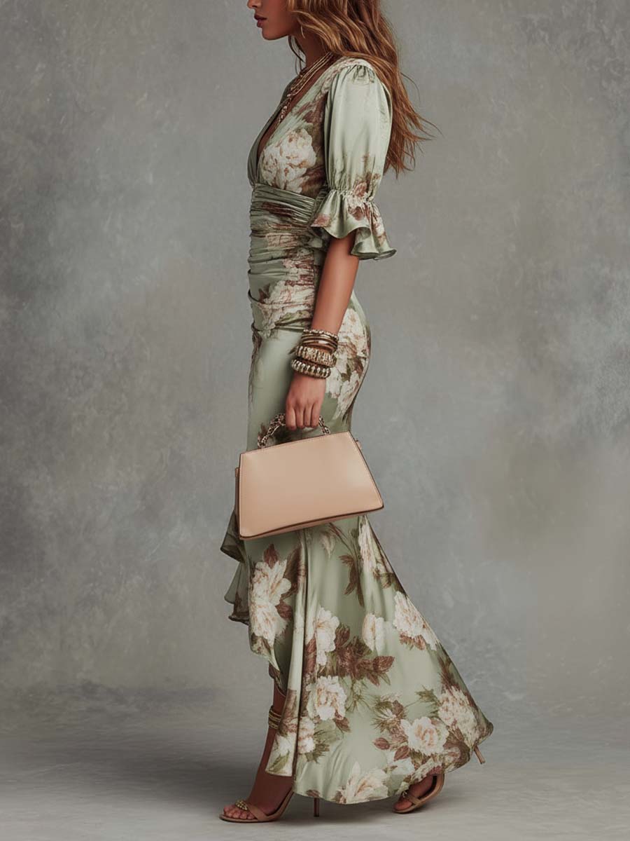LETICIA | Vestido Estampado Floral Efecto Brillo