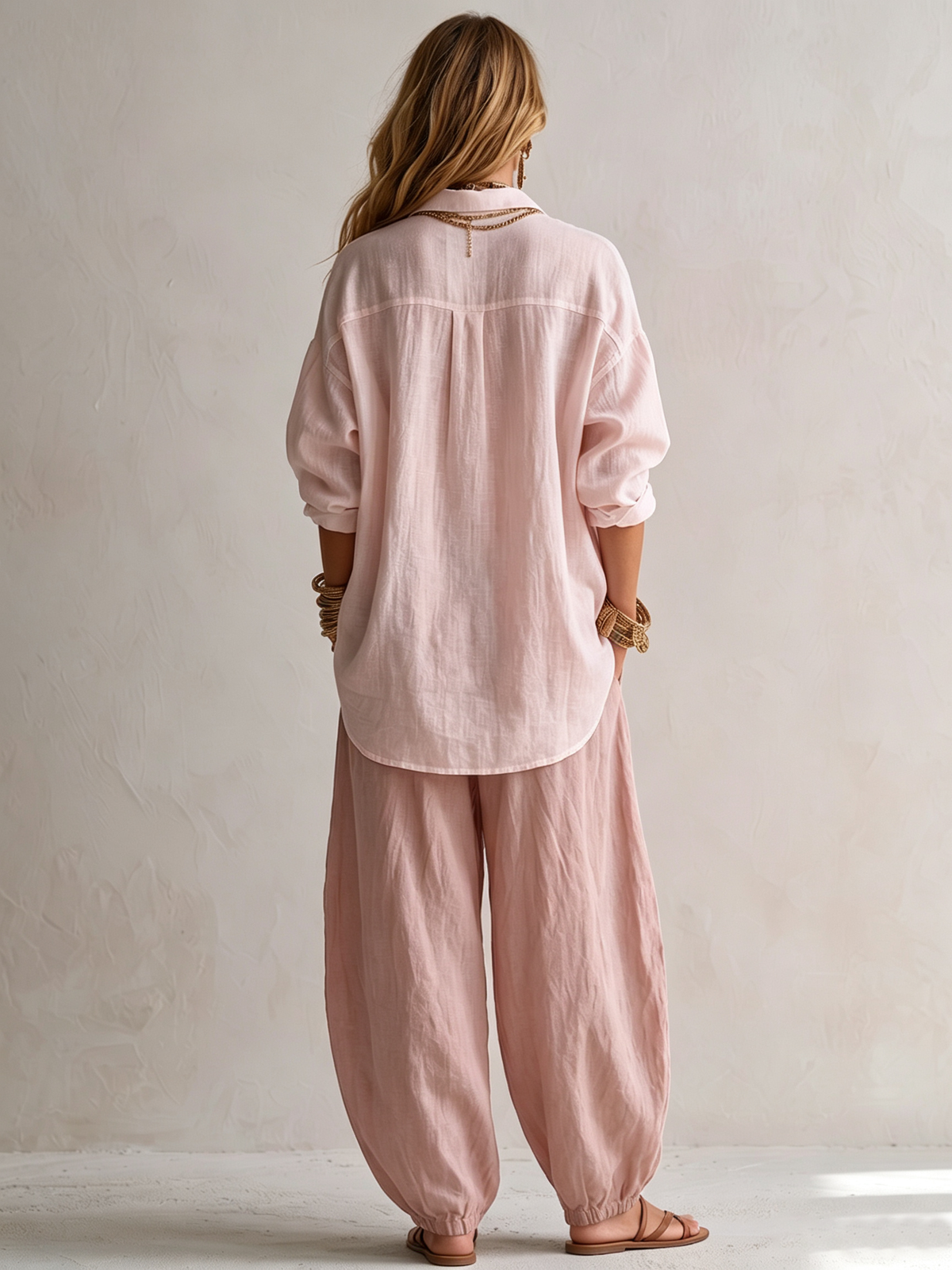 CAPUCINE | Conjunto de Camisa Amplia y Pantalón Bombacho
