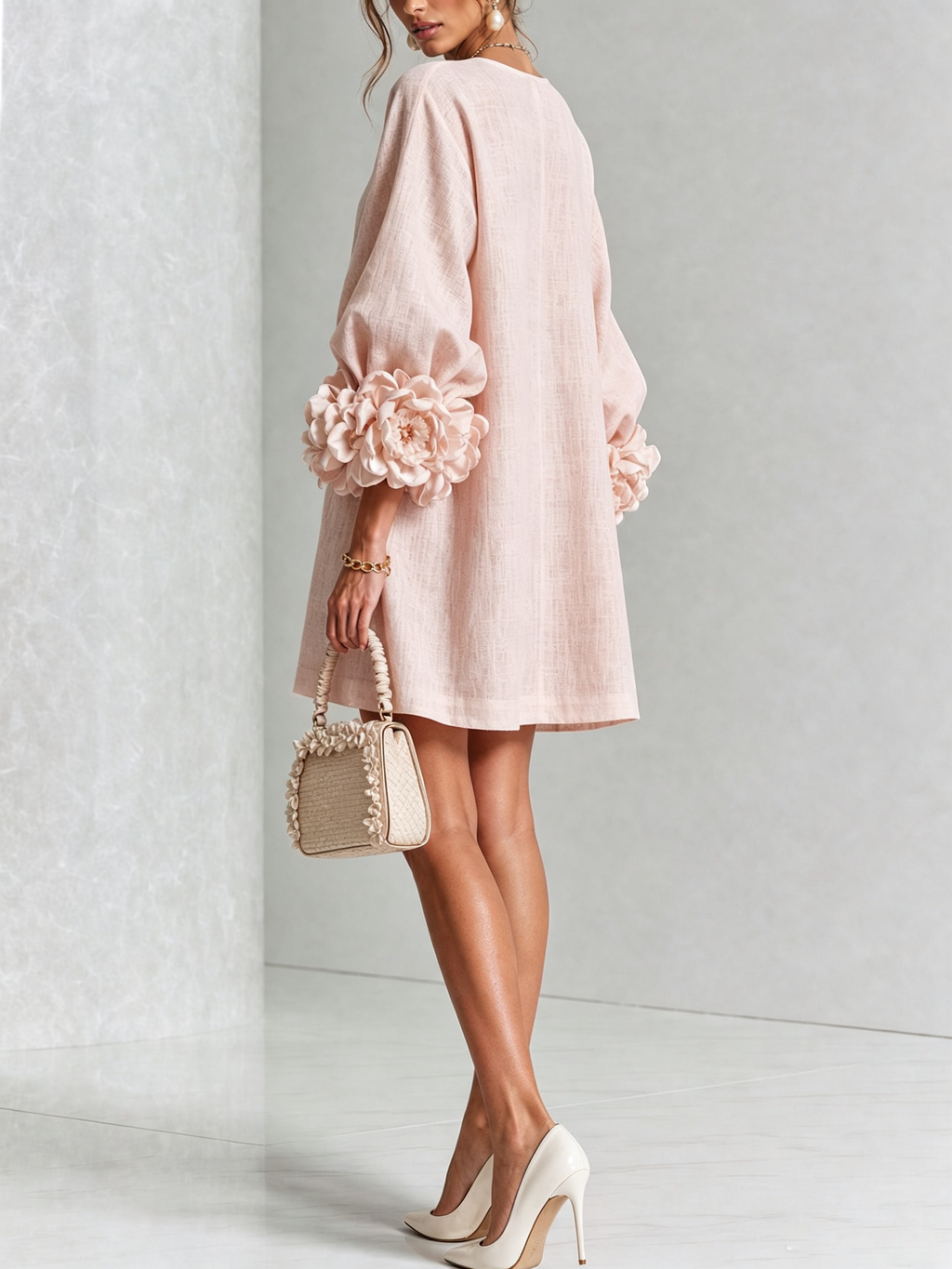 AMARA | Vestido Mini Elegante con Botones Florales
