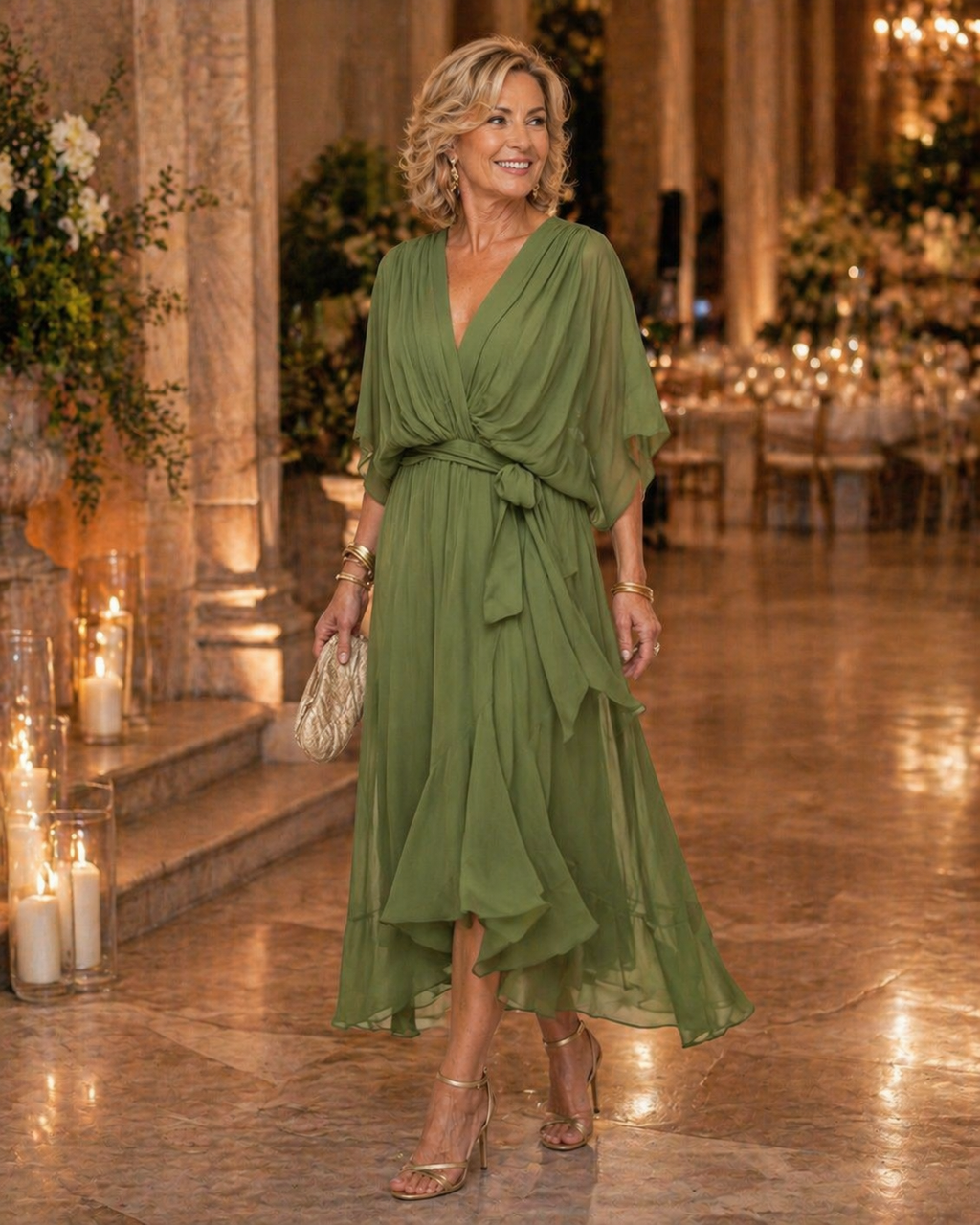 NURIA | Vestido Midi Elegante con Escote en V