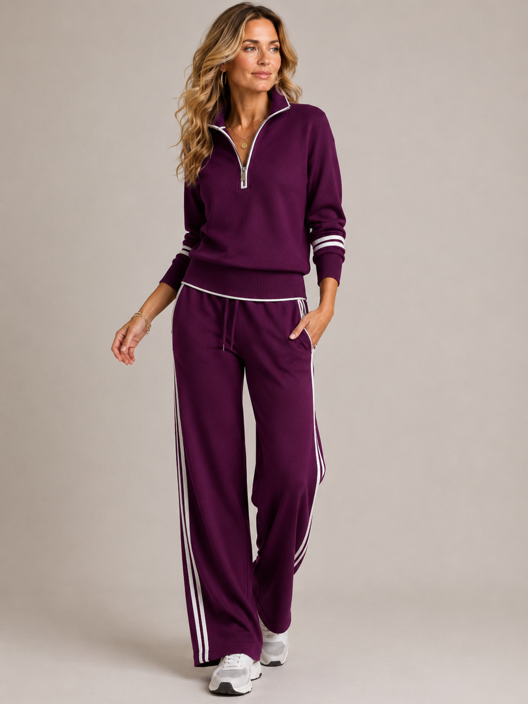 ROMY | Conjunto de Jersey con Cremallera y Pantalón