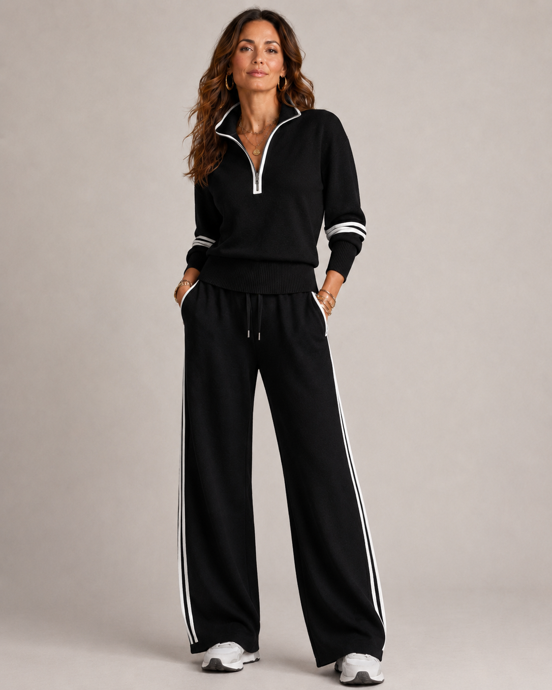 ROMY | Conjunto de Jersey con Cremallera y Pantalón