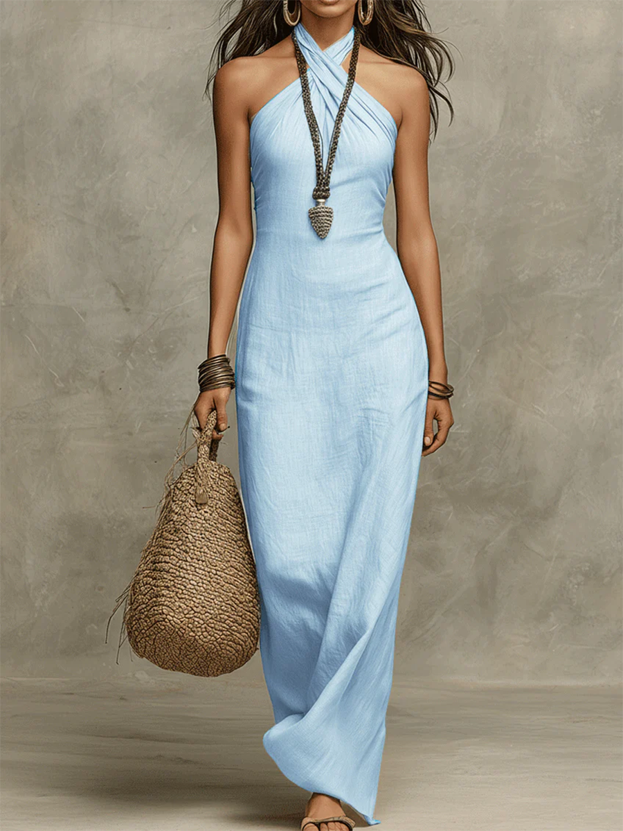 AZURA | Vestido Largo con Escote Halter