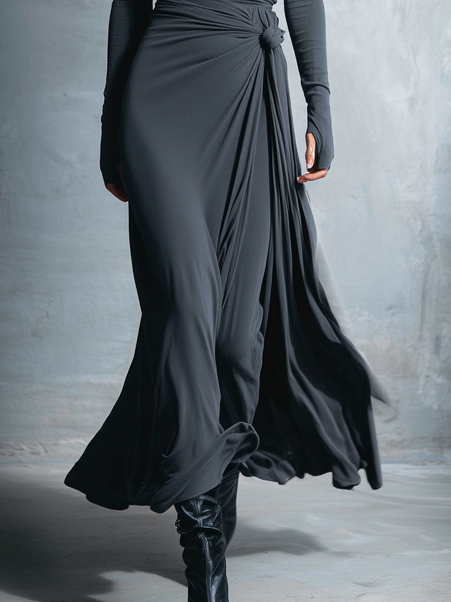 NAOMI | Vestido Maxi Cruzado con Lazo Lateral