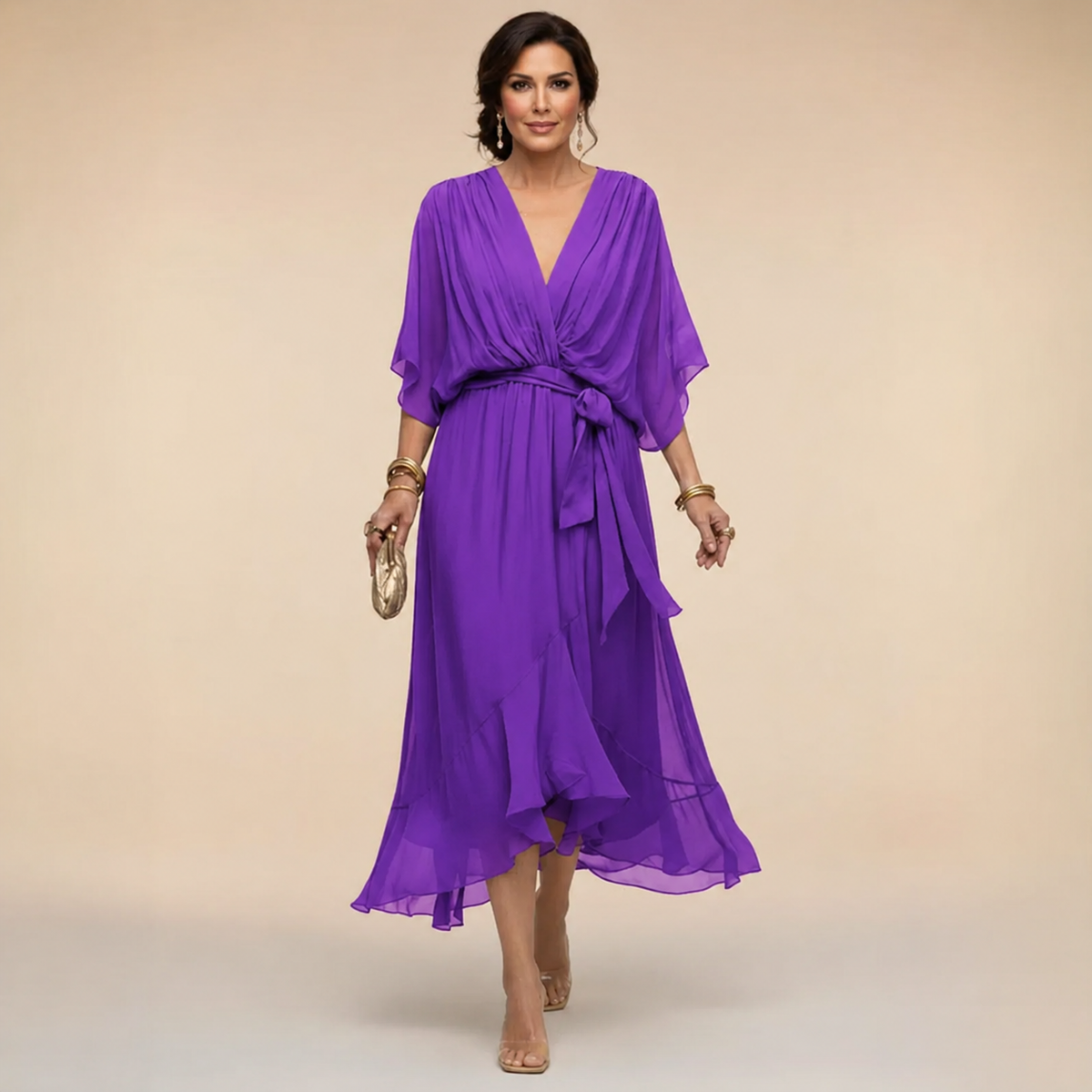 MÓNICA | Vestido Cruzado con Escote en V