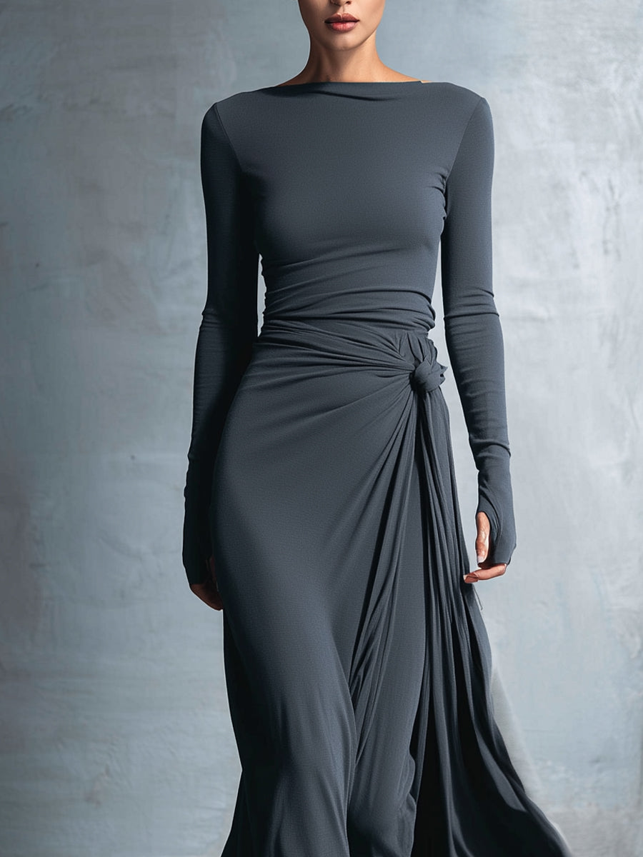 NAOMI | Vestido Maxi Cruzado con Lazo Lateral