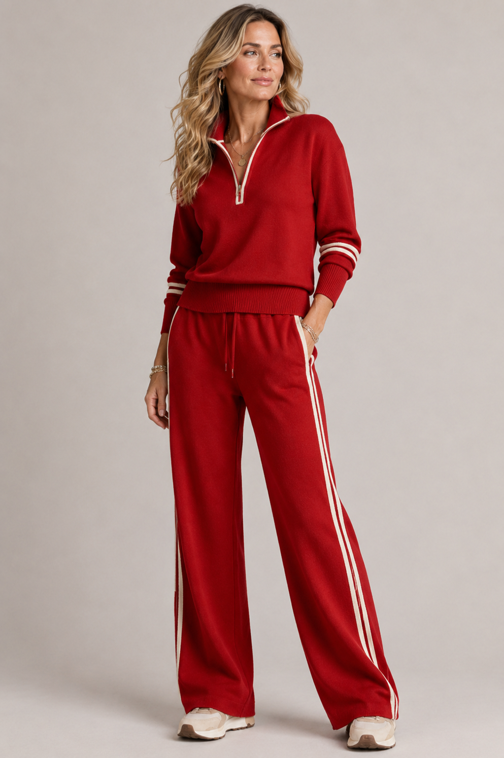 ROMY | Conjunto de Jersey con Cremallera y Pantalón