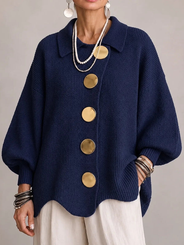 MIRABEL | Cárdigan Oversize de Canalé con Bajo Ondulado