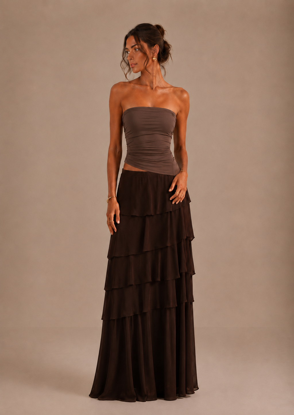 JADE | Falda Maxi de Volantes a Capas