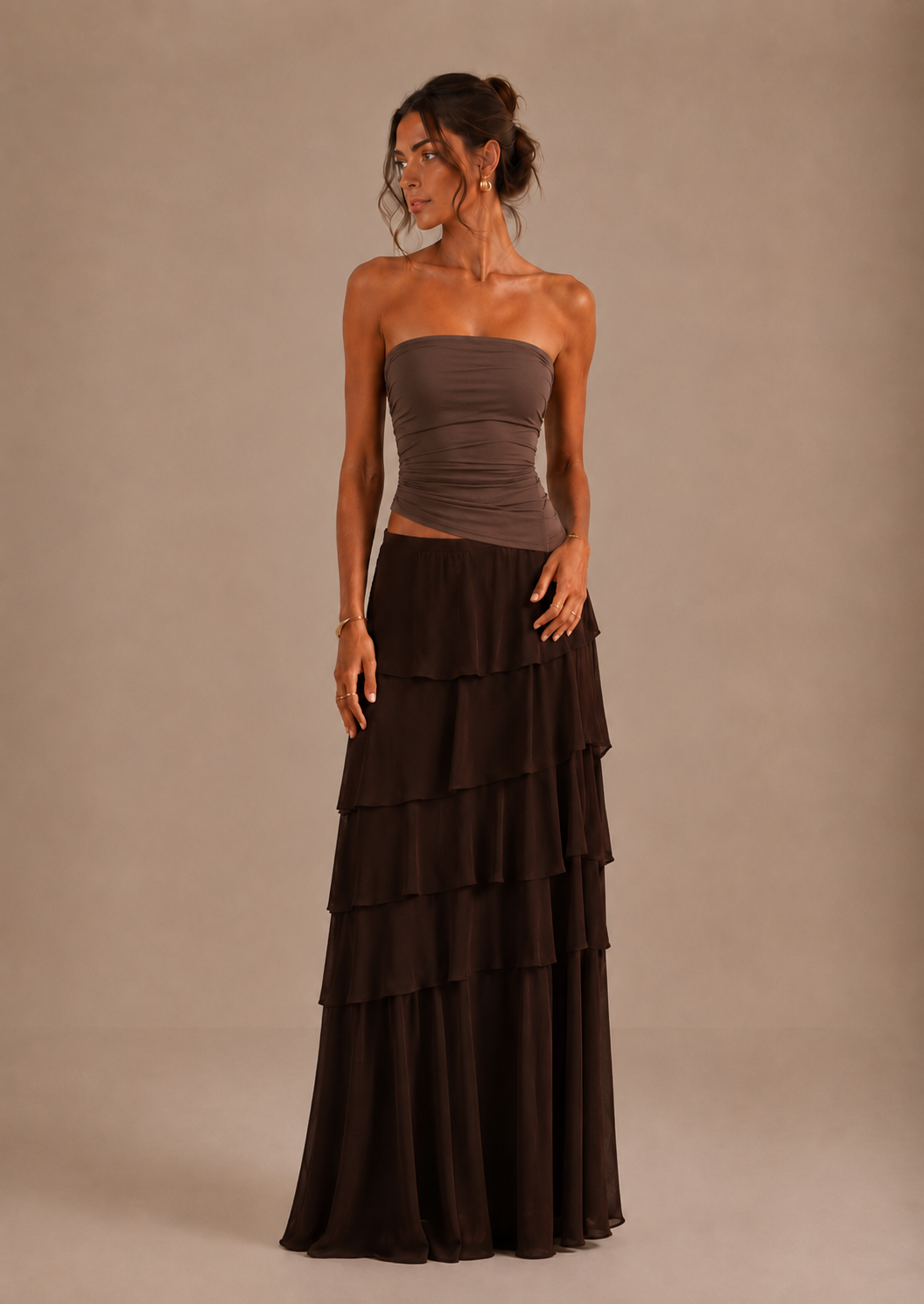 JADE | Falda Maxi de Volantes a Capas