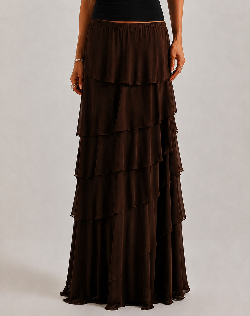 JADE | Falda Maxi de Volantes a Capas
