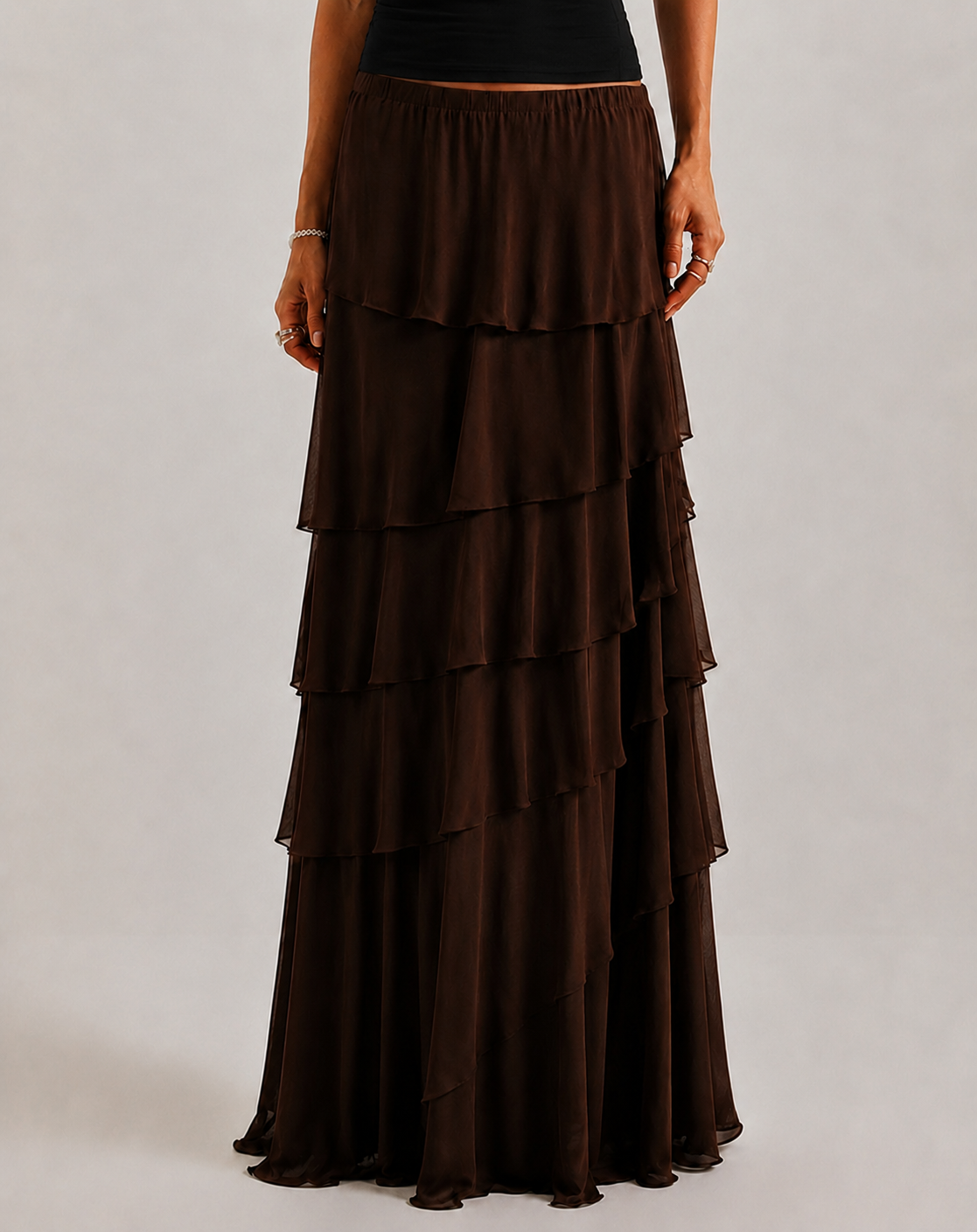 JADE | Falda Maxi de Volantes a Capas