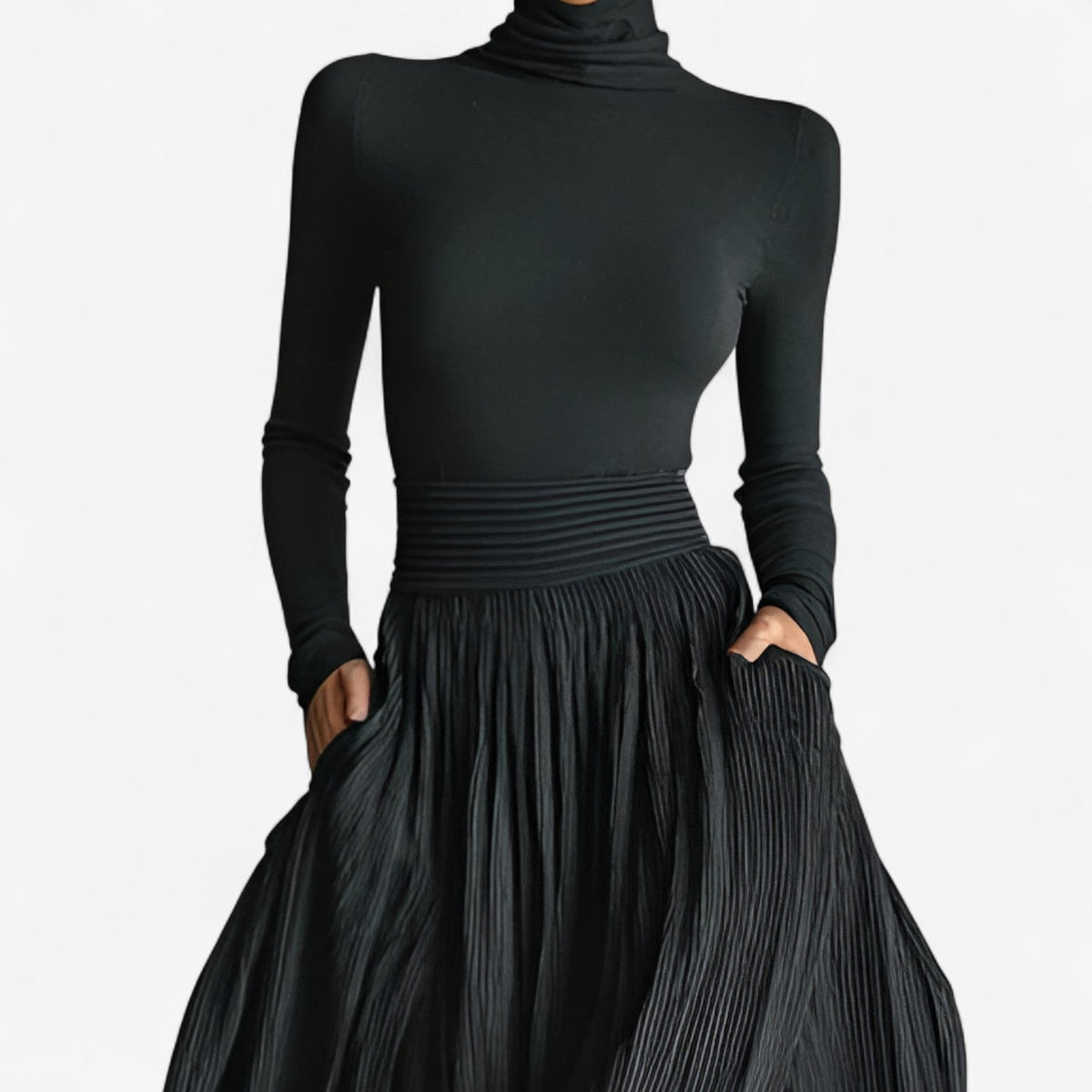 RACHEL | Vestido Maxi de Cintura Alta