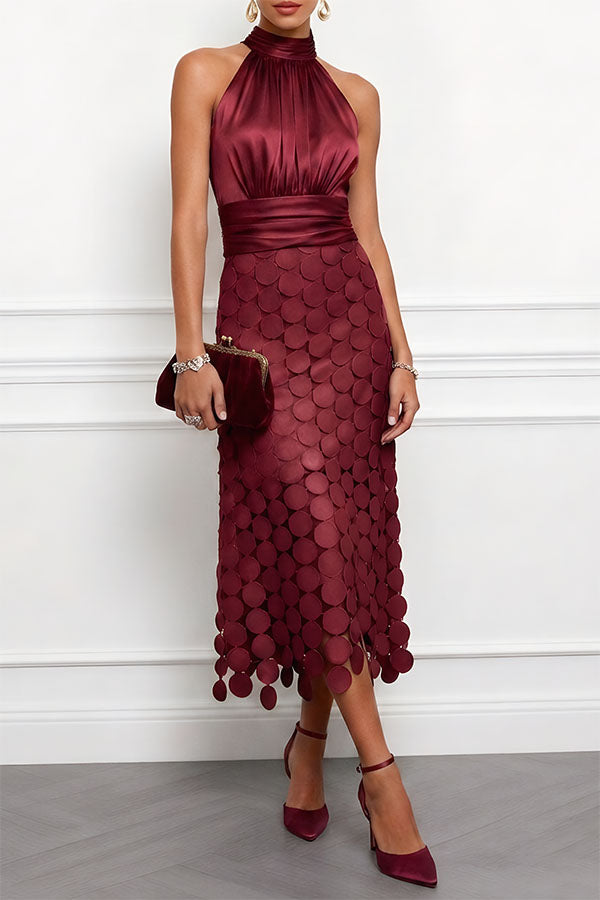 FABIOLA | Vestido Midi sin Mangas con Cuello Alto