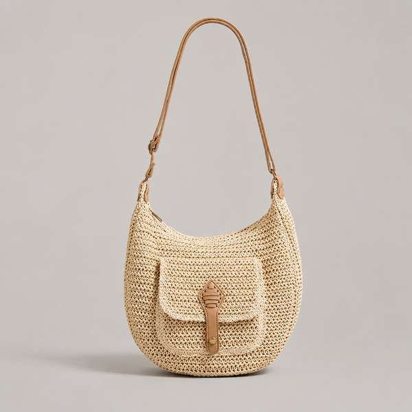 VALENTINA | Bolso de Hombro Trenzado Beige para el Día a Día