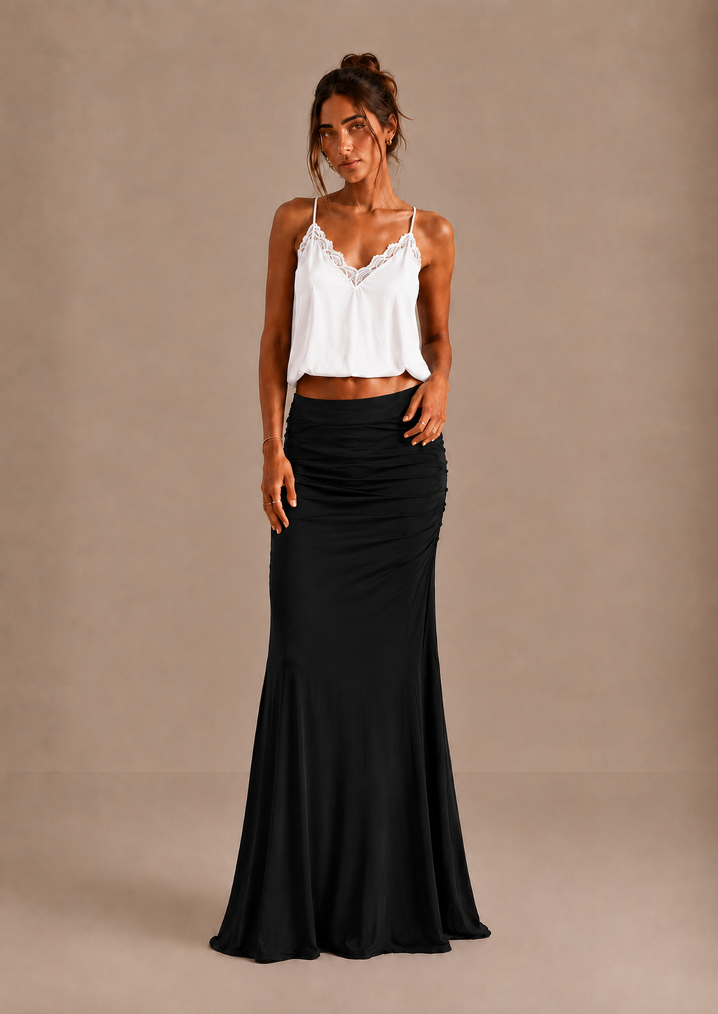 IRIS | Falda Maxi Elegante Fruncida