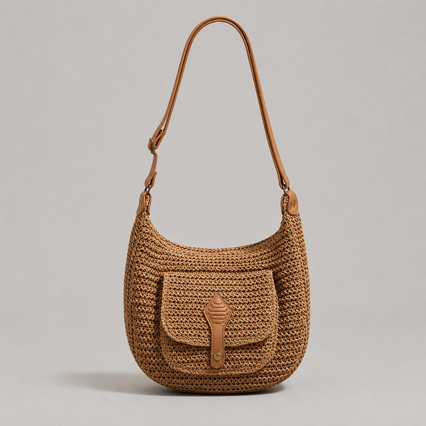CHIARA | Bolso de Hombro Trenzado Marrón para el Día a Día
