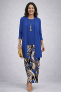 YAIZA | Conjunto Azul de Tres Piezas con Cárdigan