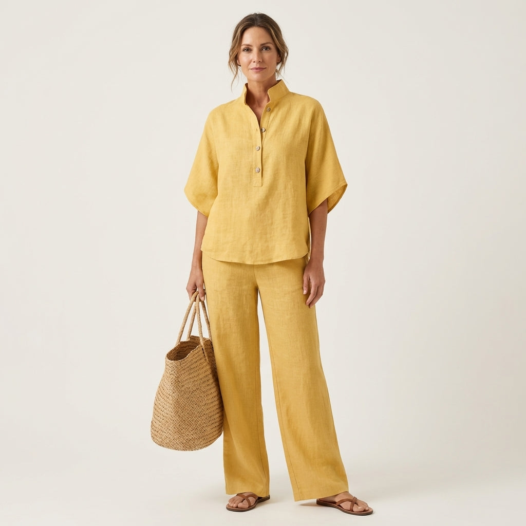 EDITH | Conjunto de Top Murciélago y Pantalón Ancho