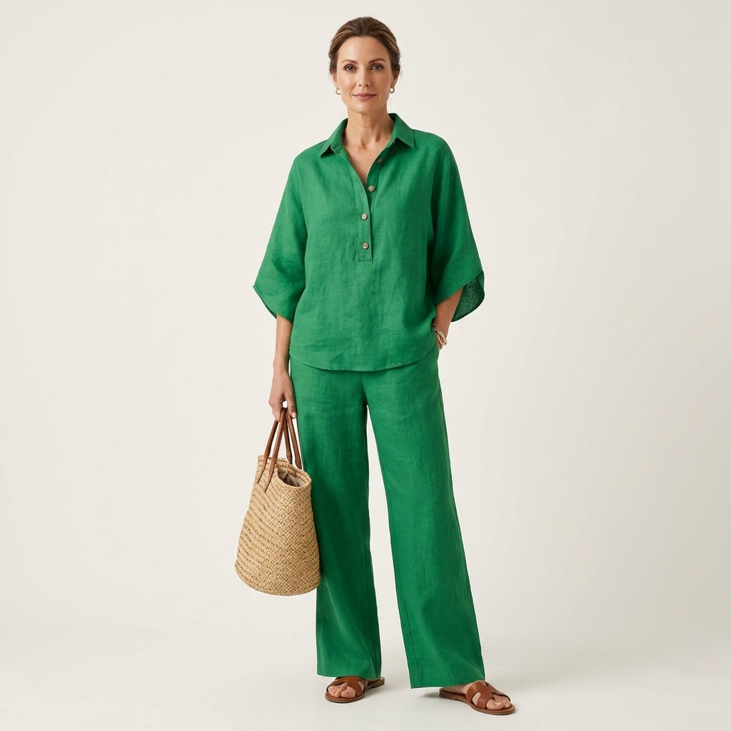 EDITH | Conjunto de Top Murciélago y Pantalón Ancho