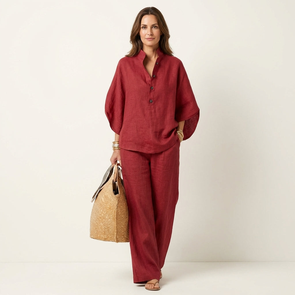 EDITH | Conjunto de Top Murciélago y Pantalón Ancho